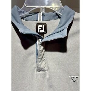 Foot Joy FJ Vest Mens Large Gray 1/4 Zip Mock Neck Golf‎ Preppy